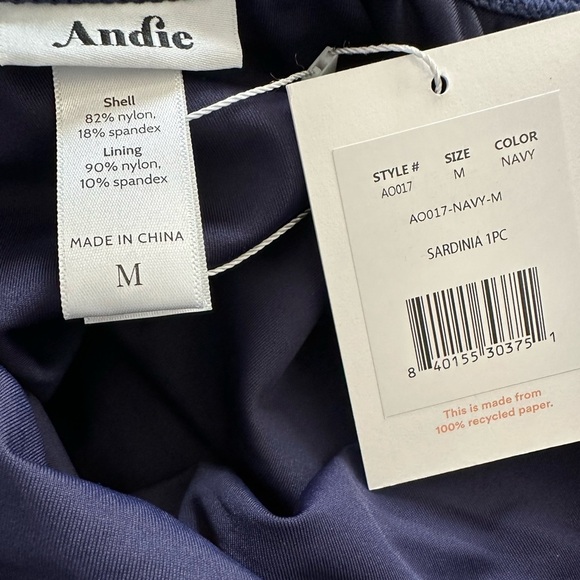 NWT!! ANDIE Sardinia Navy Blue One Piece Swimsuit NWT Size Medium‎ - Picture 6 of 7